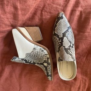GIANNI BINI SNAKE-PRINT MULES